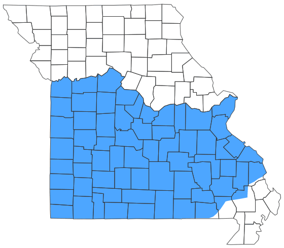 Map displaying stream zones with black bass possession restrictions