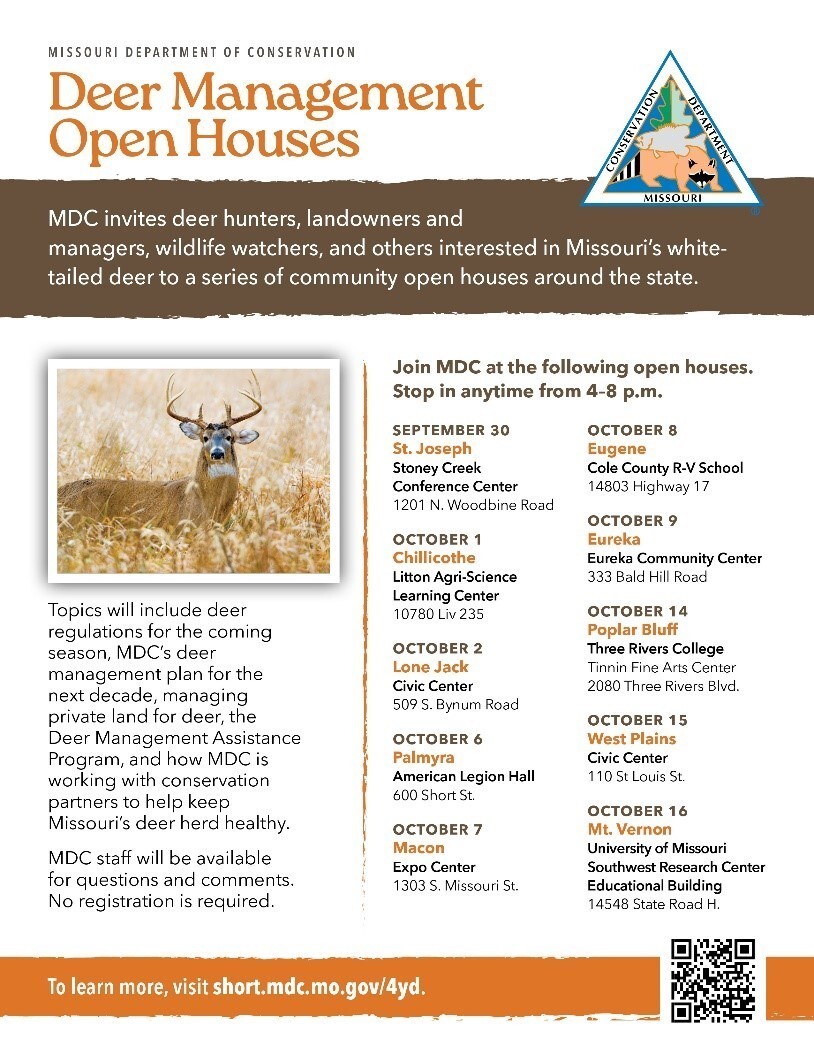 Deer Management Open Houses flyer