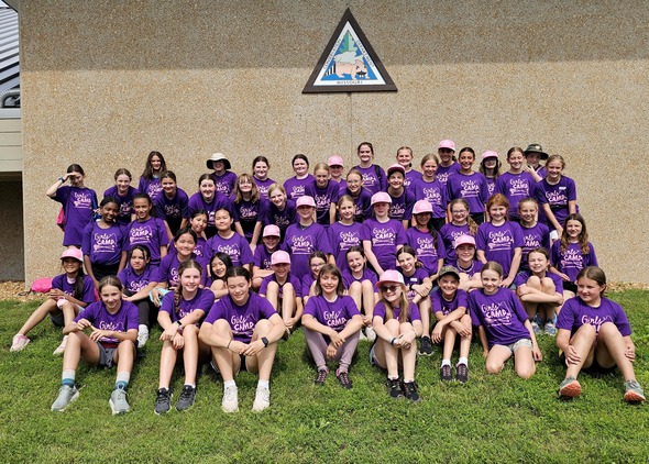 girls camp participants group picture