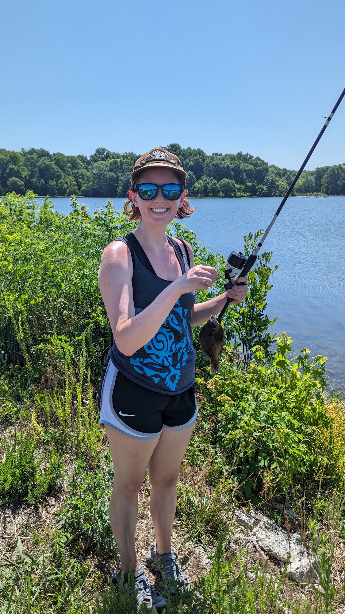 woman fishing