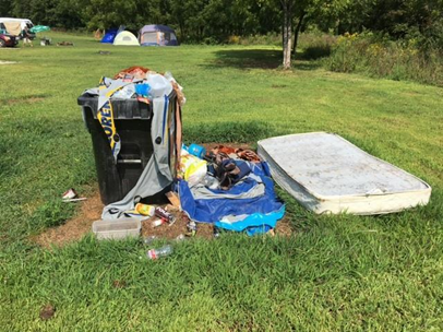 Trash left at Saline Valley CA in Miller County