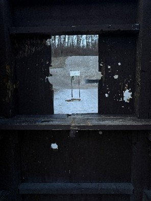 damaged shooting booth